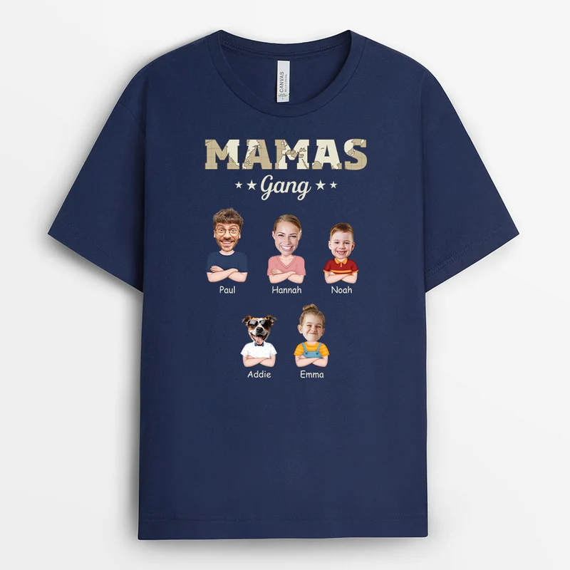 Opas Gang Mit Familie - Personalisiertes Geschenk | T Shirt Opa Mit Gesicht
