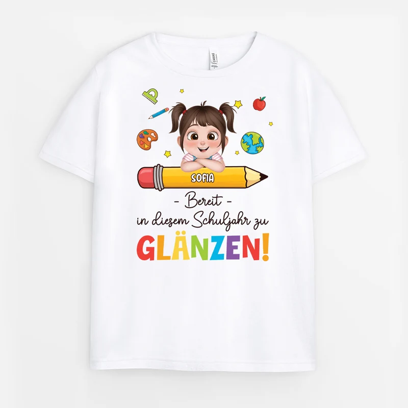 Bereit In Diesem Schuljahr Zu Glänzen - Personalisiertes Geschenk | T Shirts Kinder