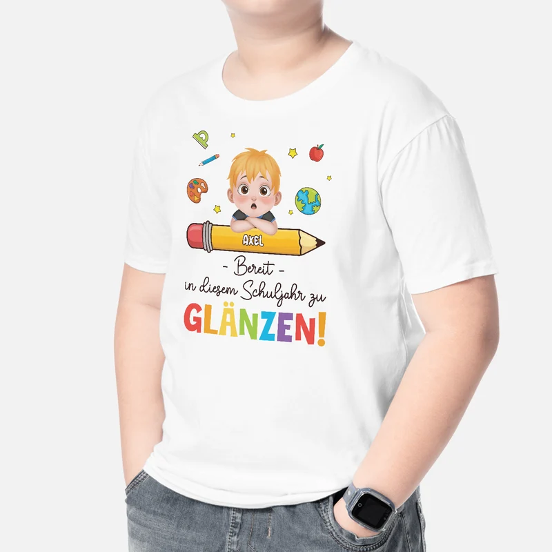 Bereit In Diesem Schuljahr Zu Glänzen - Personalisiertes Geschenk | T Shirts Kinder