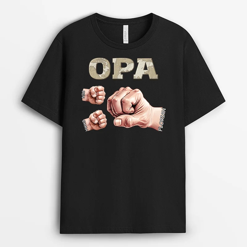 Opa Und Kinder Faust - Personalisiertes Geschenk | T-shirt für Opas