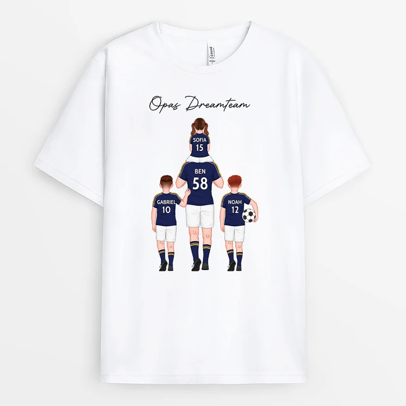 Papas Dreamteam- Personalisiertes Geschenk | T-shirt für Papas