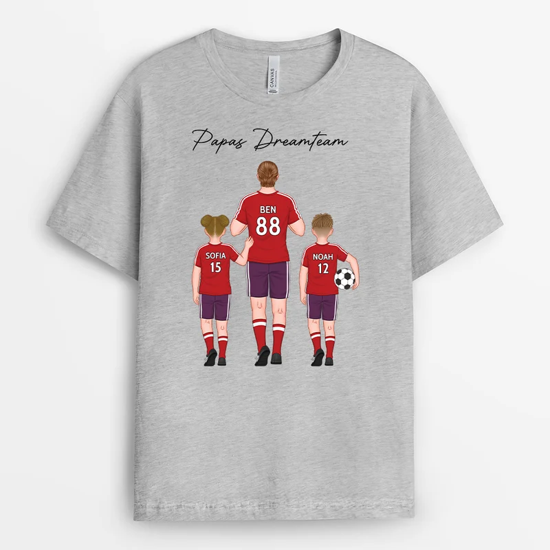 Papas Dreamteam- Personalisiertes Geschenk | T-shirt für Papas