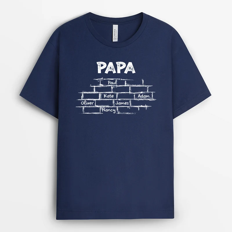 Papa Kinder Backstein - Personalisiertes Geschenk | T-shirt für Papas
