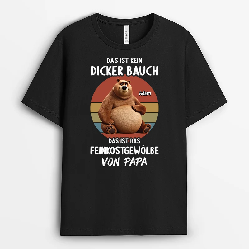 Das Ist Papas Feinkostgewölbe Bär - Personalisiertes Geschenk | Lustiges T Shirt Papa