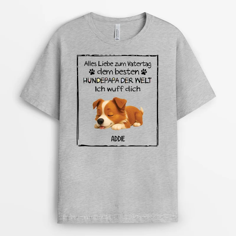 Frohen Vatertag Hundepapa - Personalisiertes Geschenk | T shirt Hund