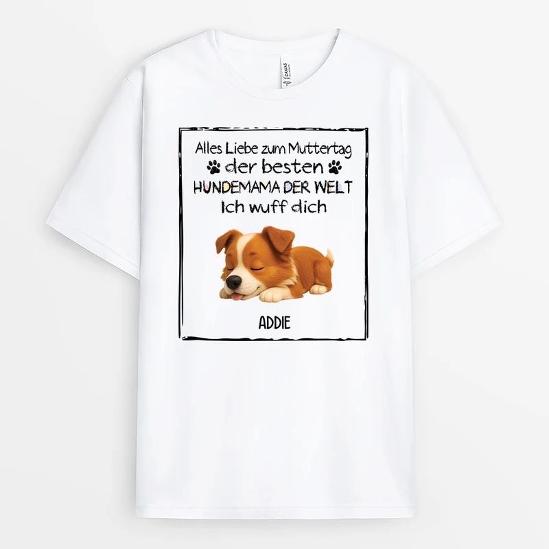 Frohen Vatertag Hundepapa - Personalisiertes Geschenk | T shirt Hund