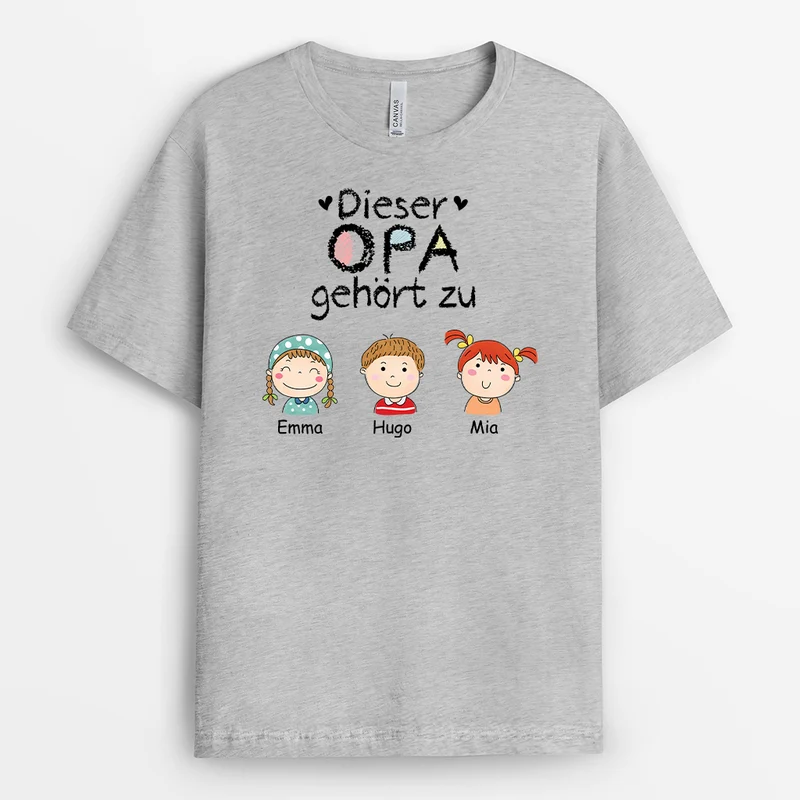 Diese Oma Gehört Zu - Personalisiertes Geschenk | Opa/Oma T Shirt Doodle Buntstifte