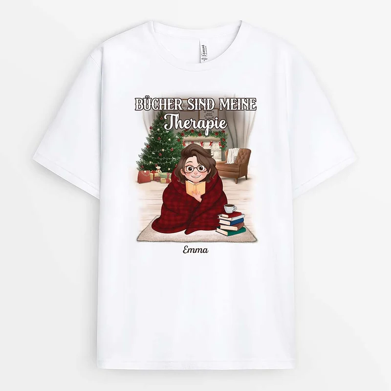 Bücher Sind Meine Therapie - Personalisierte Geschenke Für Leseratten Männer & Frauen | Weihnachten T Shirts
