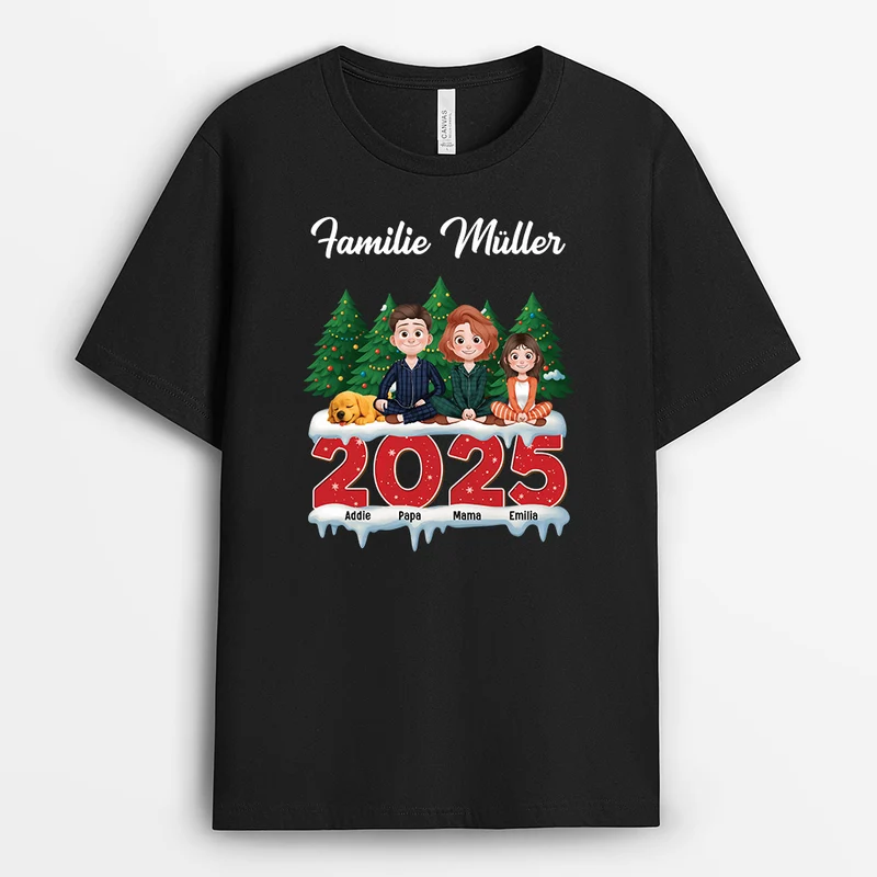 Familie Mit Haustieren - Personalisierte Weihnachtsgeschenke | Shirt