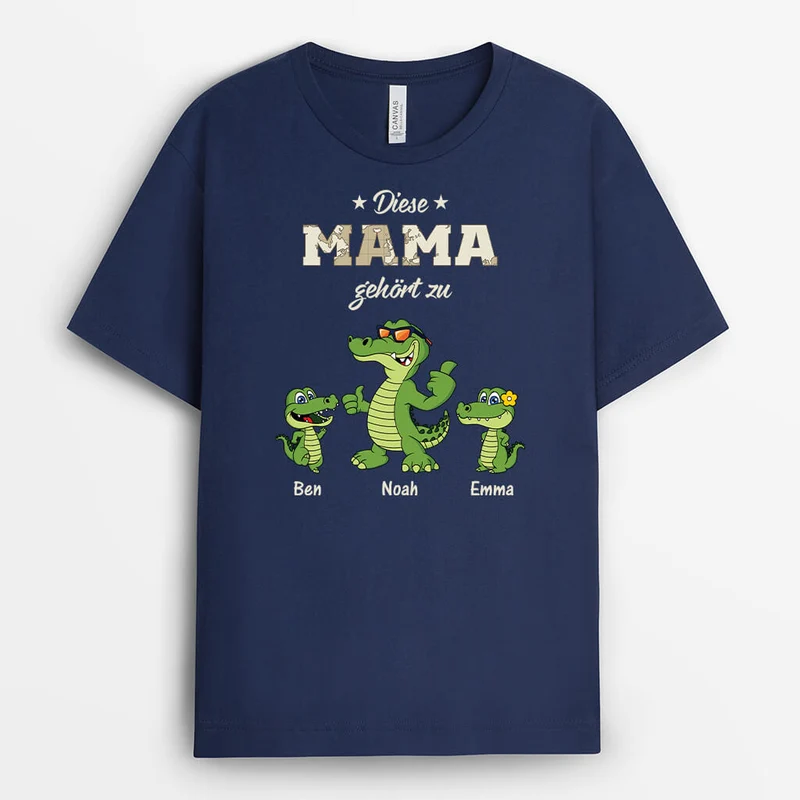 Dieser Opa/Papa Gehört Zu Krokodile - Personalisiertes Geschenk | Cooles T-Shirt für Männer