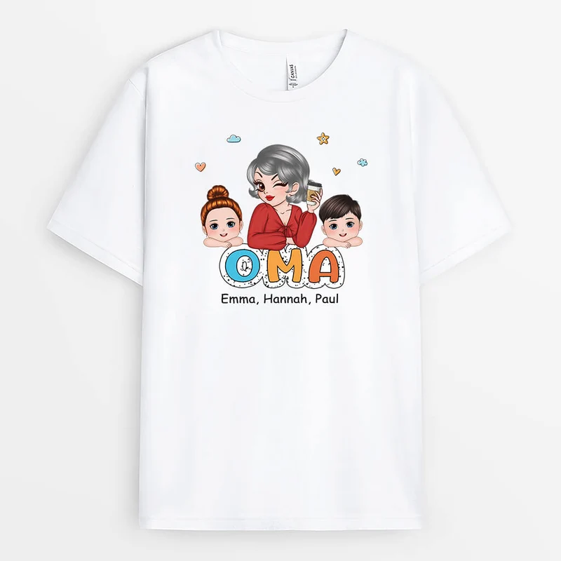 Oma Und Enkelkinder - Personalisiertes Geschenk | T-Shirt für Omas