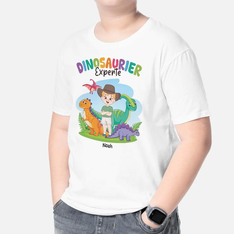 Dinosaurier-Experte - Personalisiertes Geschenk | T-Shirt für Kinder