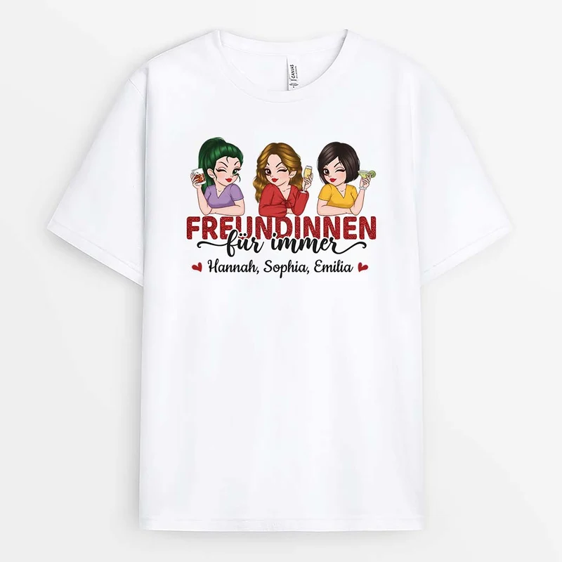 Besties/Schwestern für immer - Personalisiertes Geschenk | T-shirt für beste Freundinnen/Schwestern