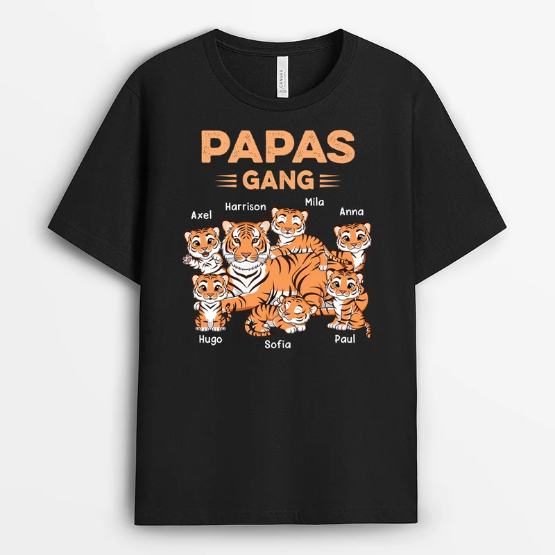 Papas/Opas Bande Tiger - Personalisiertes Geschenk | T-shirt für Opas/Papas