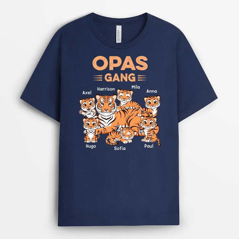 Papas/Opas Bande Tiger - Personalisiertes Geschenk | T-shirt für Opas/Papas