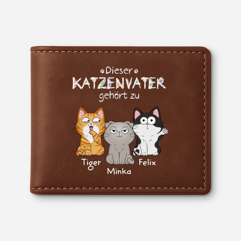 Dieser Katzenpapa Gehört Zu - Personalisierte Geschenke Herren | Portemonnaie Katzen
