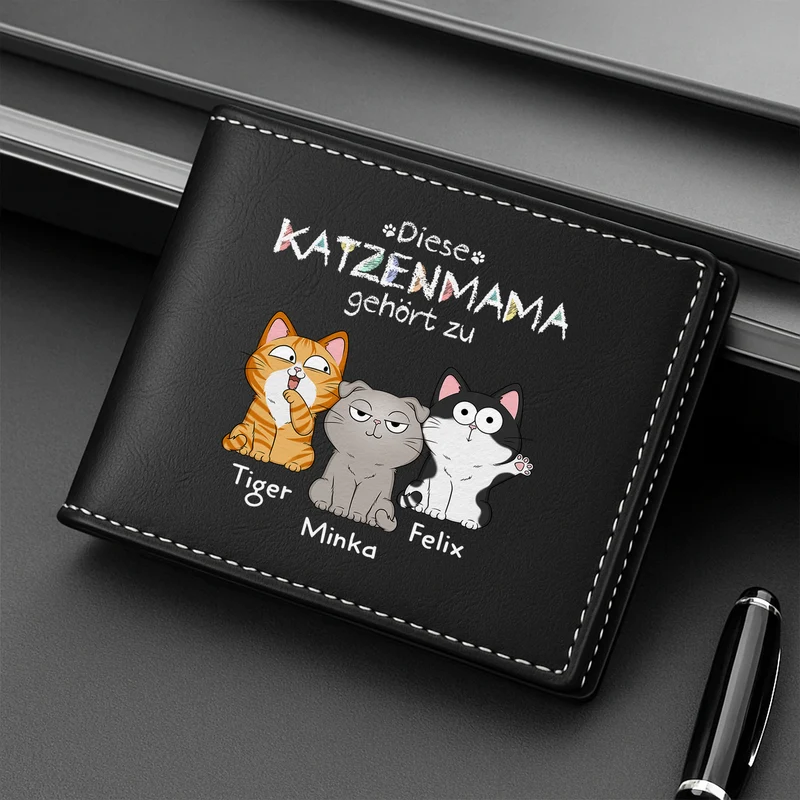 Dieser Katzenpapa Gehört Zu - Personalisierte Geschenke Herren | Portemonnaie Katzen