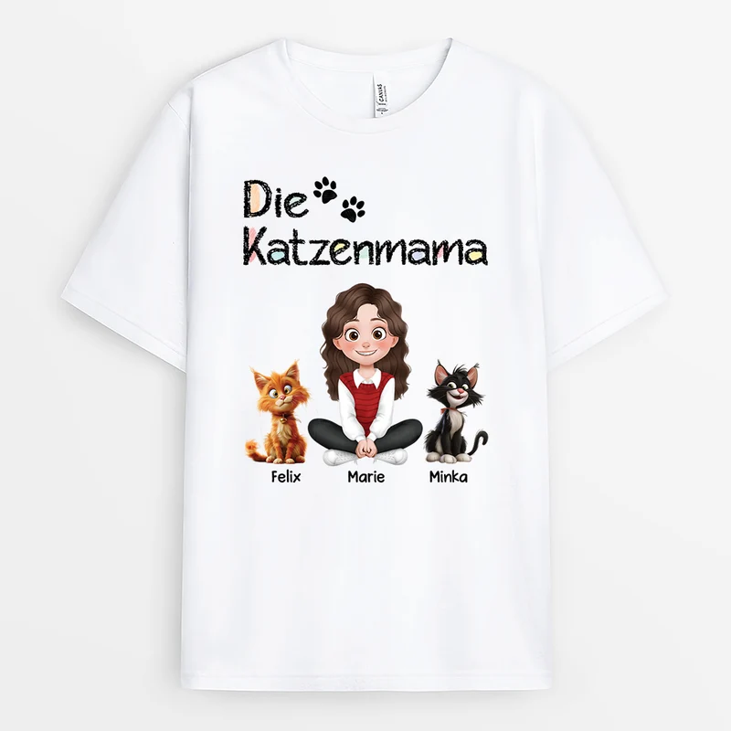 Diese Katzenmama Cartoon - Personalisiertes Geschenk | Katzen T-Shirt
