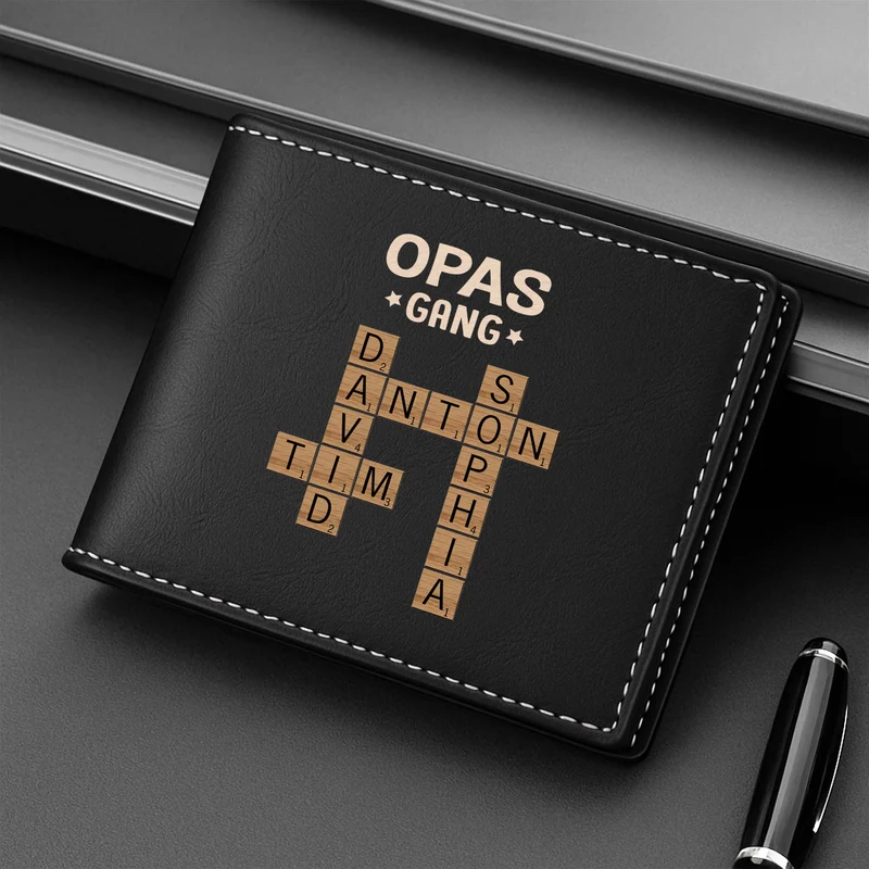 Kreuzworträtsel Papas Gang - Personalisierte Geschenke Herren | Portemonnaie
