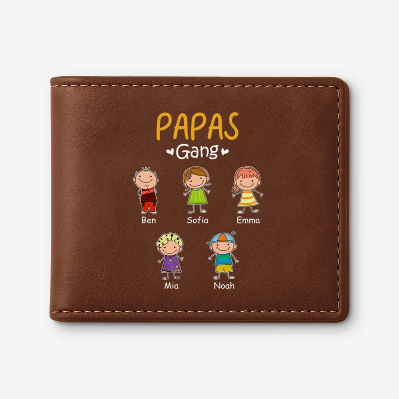 Papas Gang Strichmännchen - Personalisierte Geschenke Herren | Portemonnaie