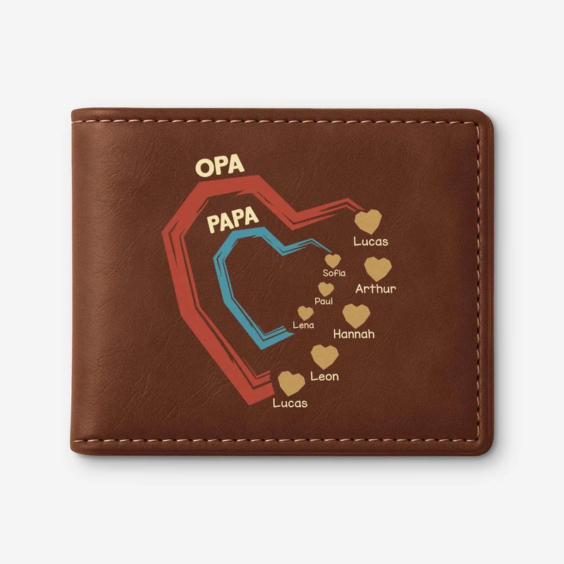 Herzen Papa Opa - Personalisierte Geschenke Herren | Portemonnaie