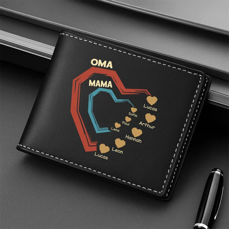 Herzen Papa Opa - Personalisierte Geschenke Herren | Portemonnaie