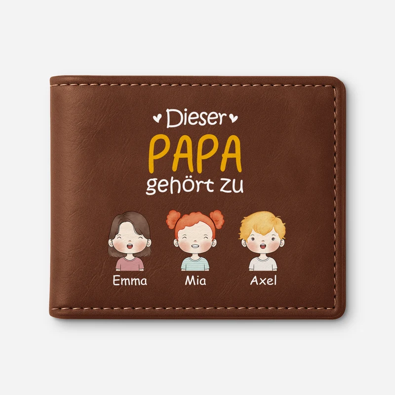 Dieser Papa Gehört Zu Kinder - Personalisierte Geschenke Herren | Portemonnaie