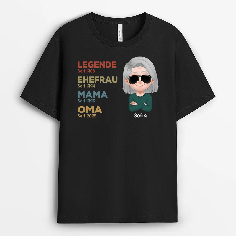 Die Legende von Oma - Personalisiertes Geschenk | T-shirt Oma/Mama