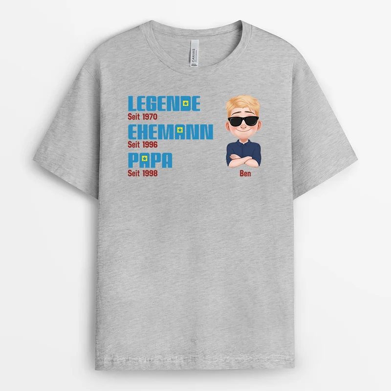 Die Legende Seit Cartoon - Personalisiertes Geschenk | T Shirt Papa