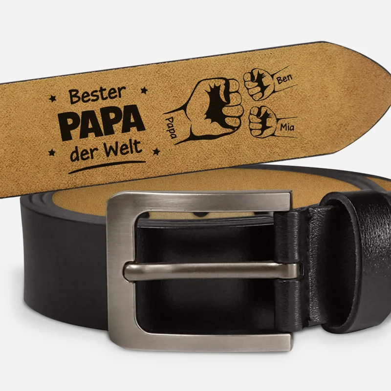 Der Beste Papa Der Welt - Personalisiertes Geschenk | Gürtel für Papa
