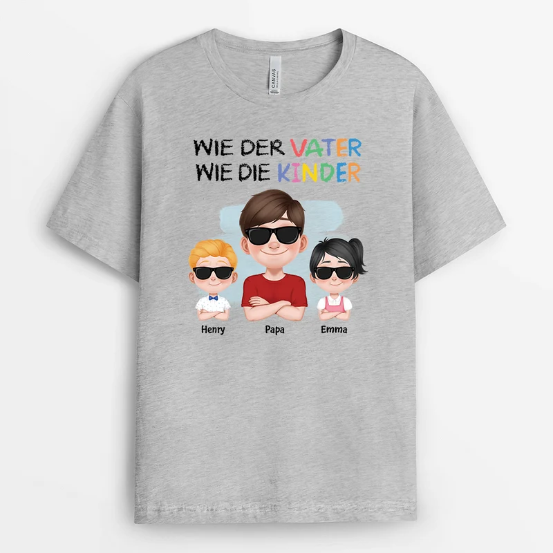 Wie Die Mutter So Die Kinder Cartoon - Personalisiertes Geschenk | Stivolles Mama T-Shirt