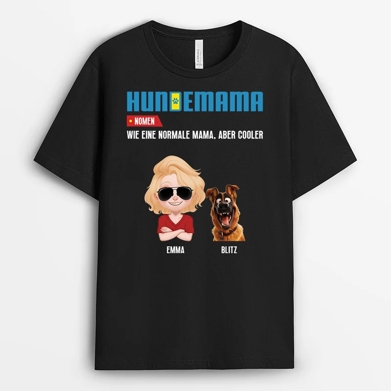 Definition Hundemama/Hundepapa Cartoon - Personalisiertes Geschenk | Lustiges T Shirt Hund