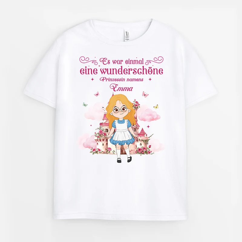 Es War Einmal Eine Wunderschöne Prinzessin Namens - Personalisierte Geschenke Kinder | T Shirts