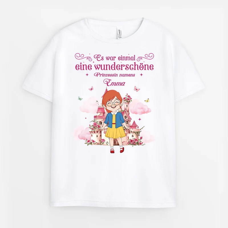 Es War Einmal Eine Wunderschöne Prinzessin Namens - Personalisierte Geschenke Kinder | T Shirts
