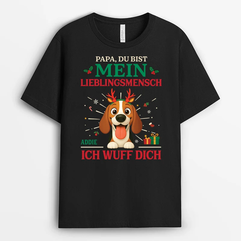 Du Bist Mein Lieblingsmensch - Personalisierte Weihnachtsgeschenke | T Shirt Hund