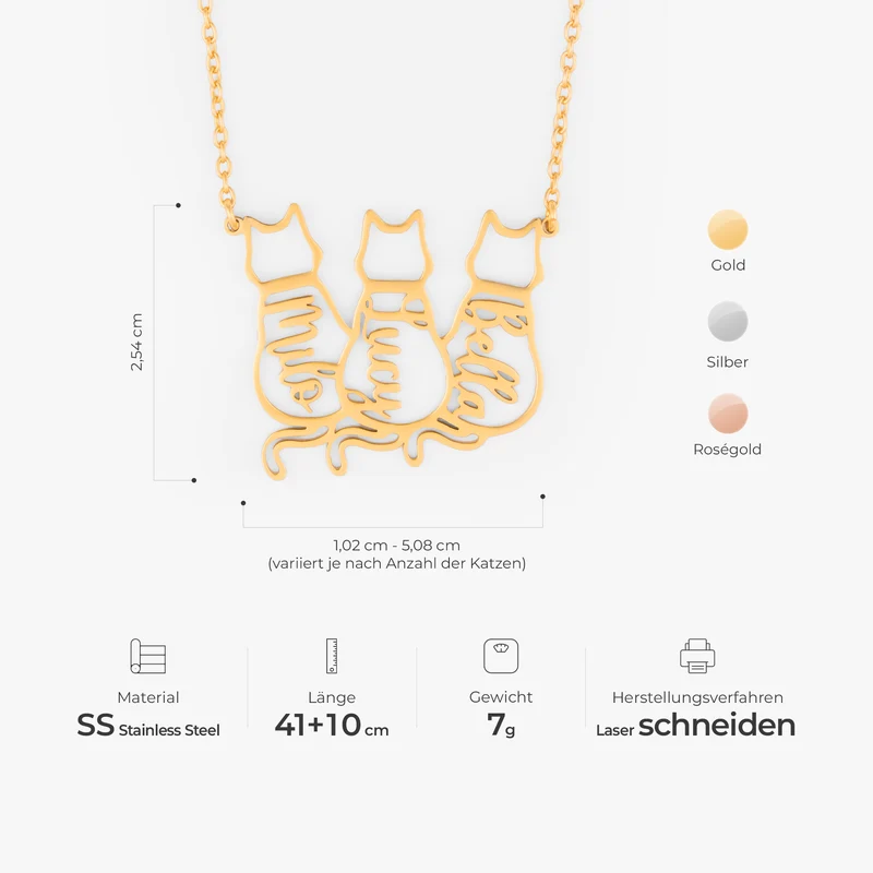 Namen - Personalisierte Geschenke Katzen | Kette