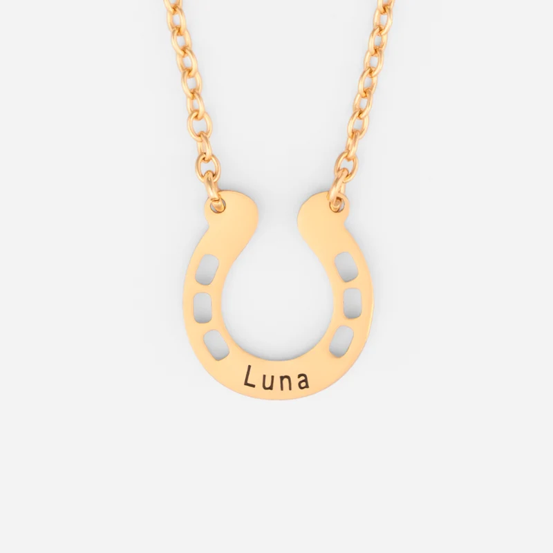 Hufeisen Kette - Personalisierte Geschenke Pferd | Namenskette