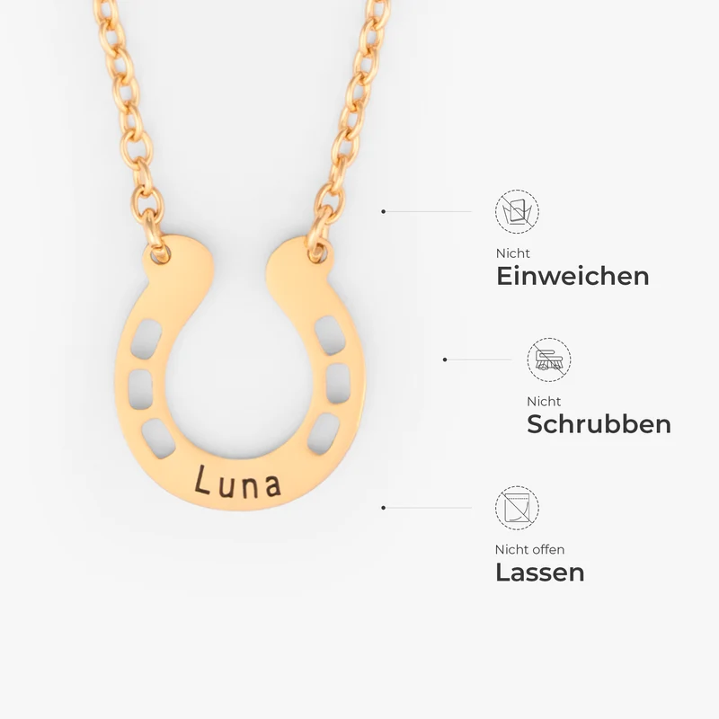 Hufeisen Kette - Personalisierte Geschenke Pferd | Namenskette