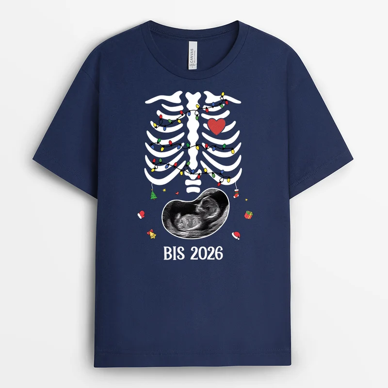 Bis 2026 - Personalisierte Weihnachtsgeschenke | T Shirt Ultraschall Foto Werdende Mama