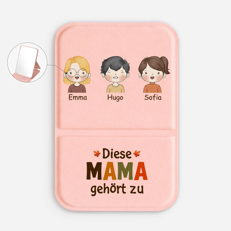 Diese Mama Gehört Zu - Personalisiertes Geschenk | Taschenspiegel Mama/Oma Herbstmotive
