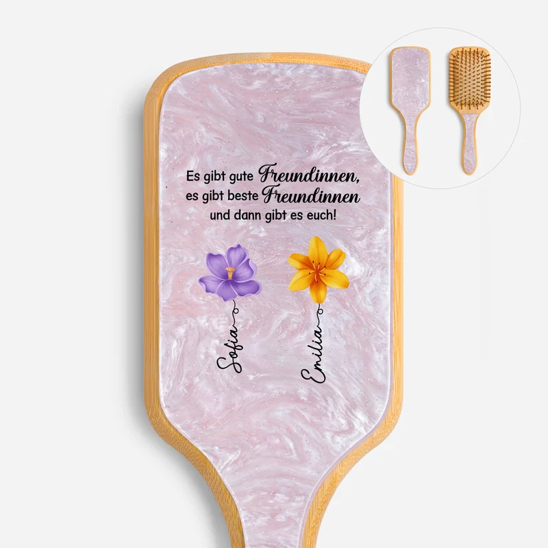Danke Dass Es Dich Gibt Beste Freundin - Personalisierte Geschenke Beste Freundin | UV Druck Acetat & Holz Haarbürste