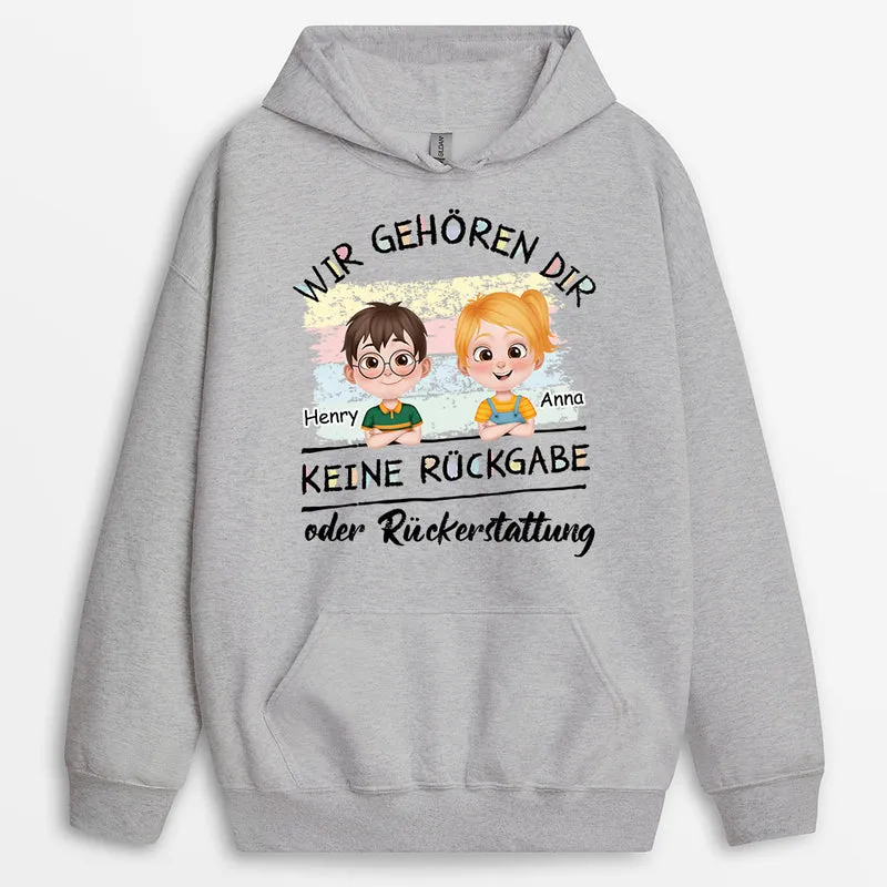 Wir Gehören Dir - Personalisiertes Geschenk | Mama/Papa Hoodie Weiß