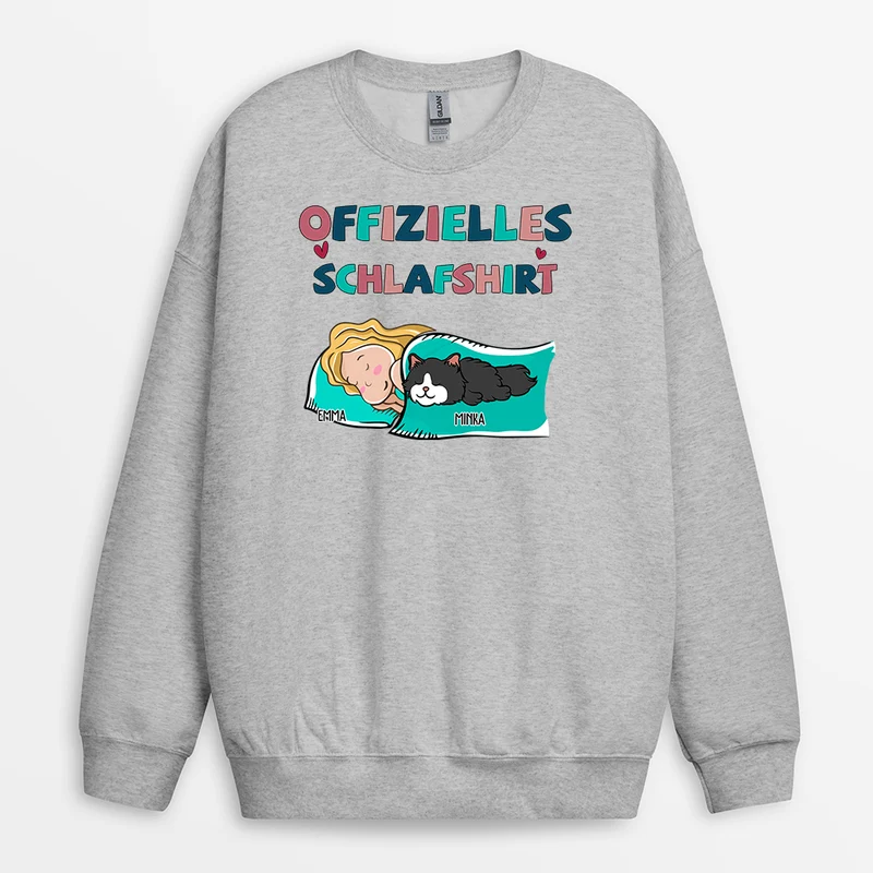 Offizielles Schlafshirt - Personalisierte Geschenke Katze | Pullover