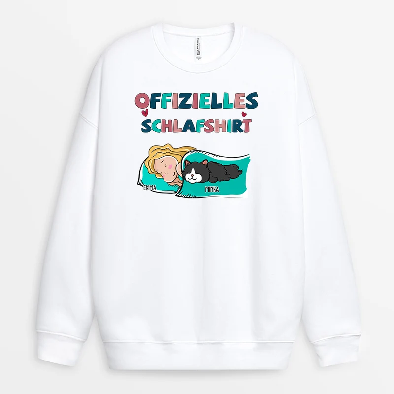 Offizielles Schlafshirt - Personalisierte Geschenke Katze | Pullover