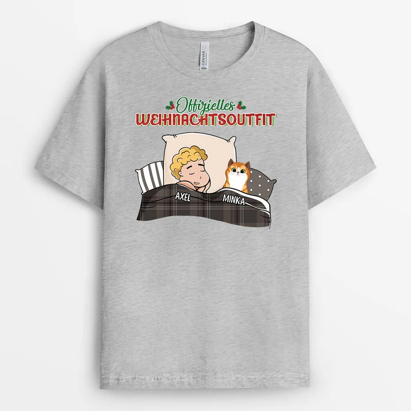 Offizielles Weihnachtsoutfit Mit Katzen - Personalisiertes Geschenk | T-shirt für Katzenliebhaber