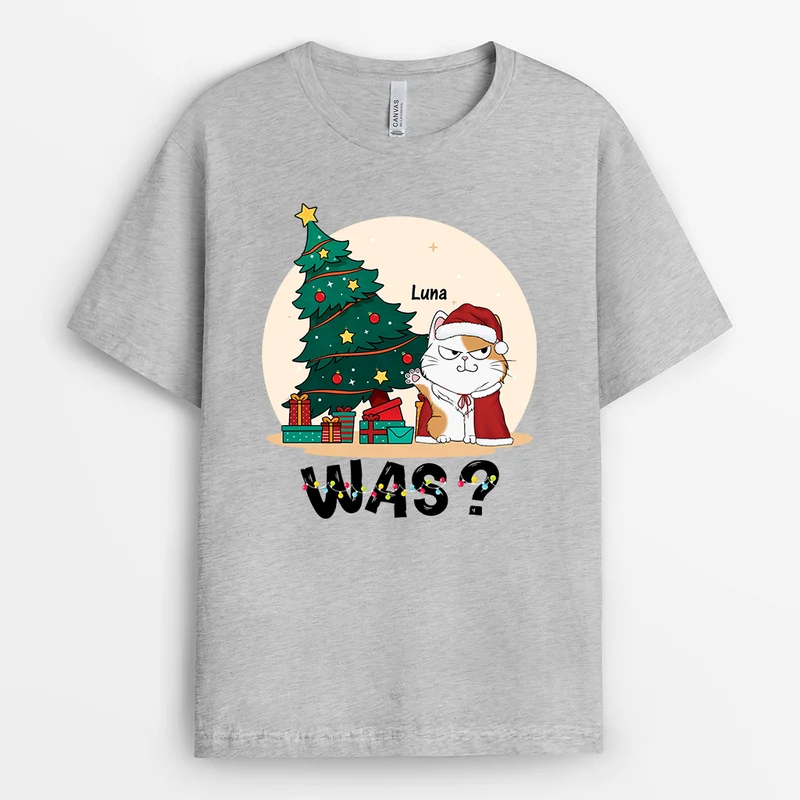 Katze Was? - Personalisiertes Geschenk | T-shirt für Katzenliebhaber