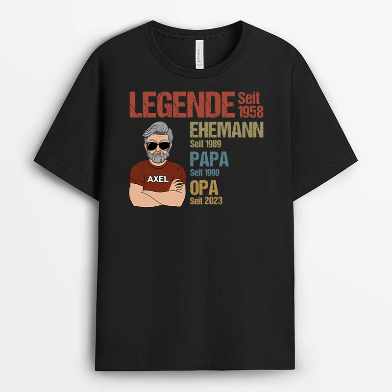 Opa Vintage - Personalisiertes Geschenk | T-shirt für Opas
