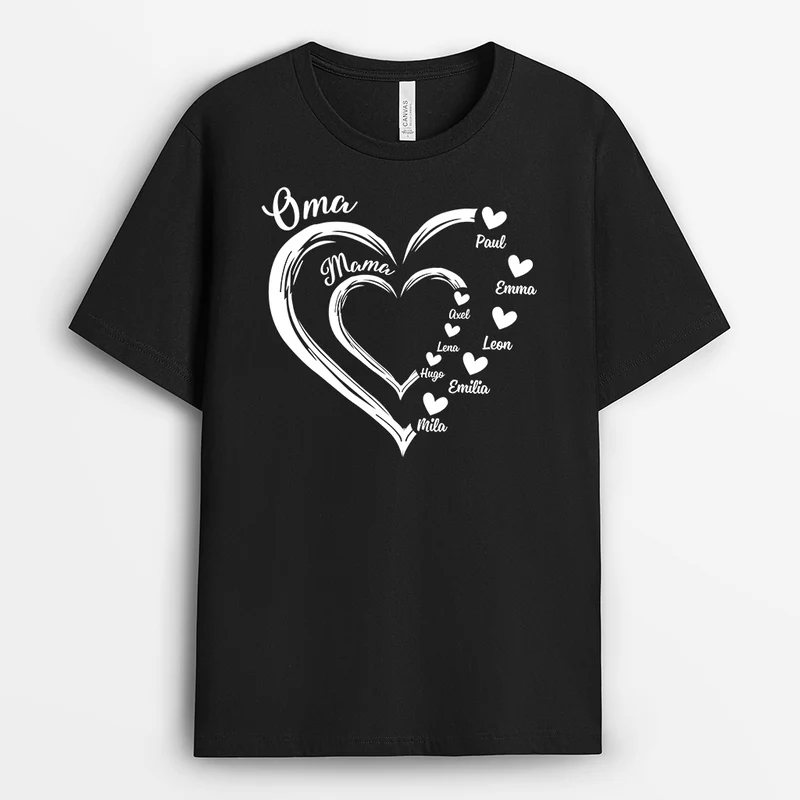 Oma Mama Kinder Und Das Herz - Personalisiertes Geschenk | T-shirt für Frauen