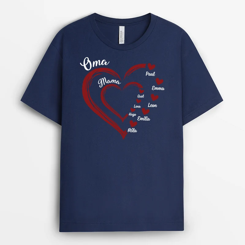 Oma Mama Kinder Und Das Herz - Personalisiertes Geschenk | T-shirt für Frauen