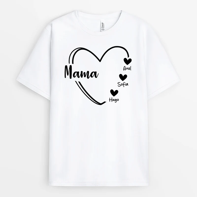 Mama Herz - Personalisiertes Geschenk | T-Shirt für Mamas